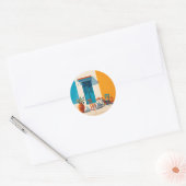 Mediterraan ochtendterras Bliss Ronde Sticker (Envelop)