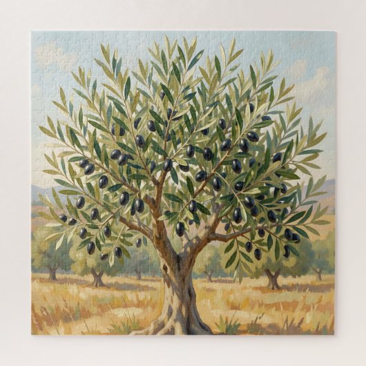 Mediterraan olijfboomlandschap legpuzzel (Verticaal)