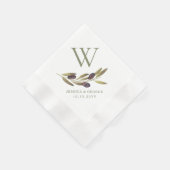 Mediterraan Olijftak Custom Monogram Servet (Hoek)