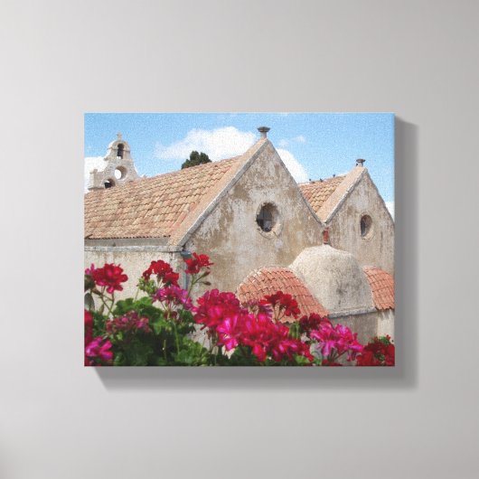 Mediterraan omcirkelvormig canvas afdruk (Voorkant)