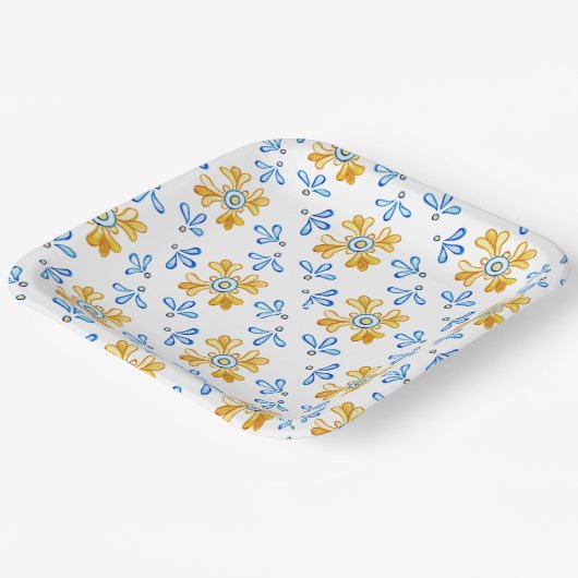 Mediterraan papieren bordje (Gebogen)