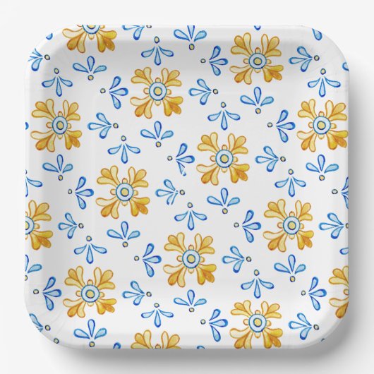 Mediterraan  papieren bordje (Voorkant)