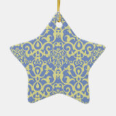 Mediterraan Patroon - Blauw en Geel Ornament (Achterkant)