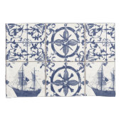 mediterraan patroon van nautische Tegel Kussensloop (Voorkant-Rechts)