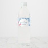 mediterraan patroon van tegel waterfles etiket (Voorkant)