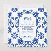 Mediterraan Portugees Blauw Tegel Detail Kaart (Voorkant)