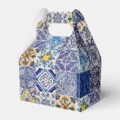 Mediterraan Portugees Tegels bruiloft gunst Bedankdoosjes (Achterkant)