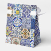 Mediterraan Portugees Tegels bruiloft gunst Bedankdoosjes (Achterkant)