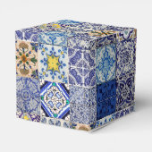 Mediterraan Portugees Tegels bruiloft gunst Bedankdoosjes (Achterkant)