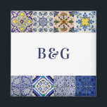 Mediterraan Portugees Tegels bruiloft gunst Magneet<br><div class="desc">Een modern maar rustiek mediterraan Portugees tegels patroon bruiloft ontwerp. Een kleurrijk mediterraan thema-ontwerp dat verschillende tegel design gebruikt om een elegant zomerbruiloft ontwerp te creëer. Een charmant Portugees, Italiaans en Spaans beïnvloed mediterraan tegels ontwerp met behulp van classy script typografie. Een elegante Portugese tegels thema bruiloft magneet gunst ontwerp...</div>