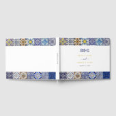 Mediterraan Portugees Tegels Patroon Bruiloft Gastenboek (Volledig)