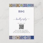 Mediterraan Portugees Tegels Patroon Bruiloft Informatiekaartje (Voorkant)