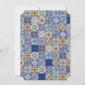 Mediterraan Portugees Tegels Patroon Bruiloft Kaart (Achterkant)