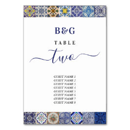 Mediterraan Portugees Tegels Patroon Bruiloft Kaart
