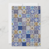 Mediterraan Portugees Tegels Patroon Bruiloft Save The Date (Achterkant)