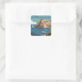 mediterraan reisontwerp vierkante sticker (Tas)