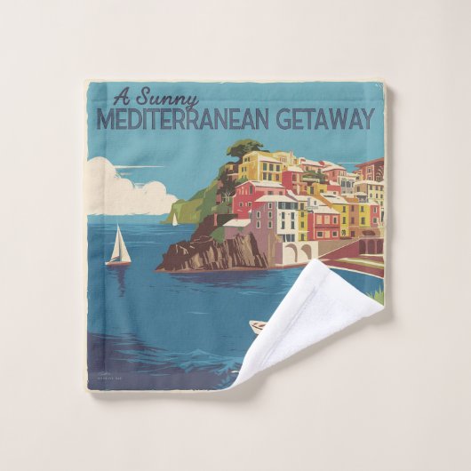 mediterraan reisontwerp washandje (Wasdoekje)