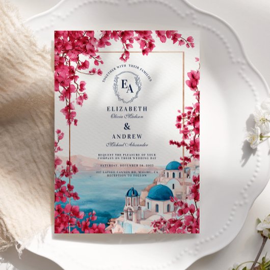 Mediterraan Roze Bloesem Kust Huwelijk Kaart