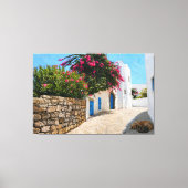 Mediterraan Steegje Groot Uitgerekte Canvas Kunst (Voorkant)