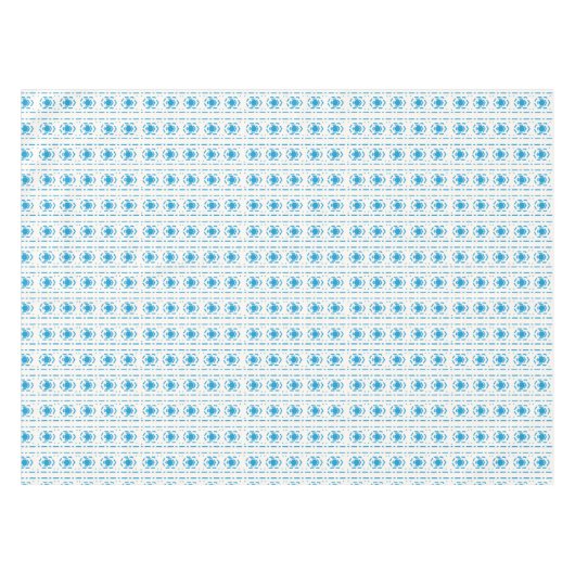 Mediterraan stijlblauw en eurocru-patroonafdrukken tafelkleed (Voorkant (Horizontaal))