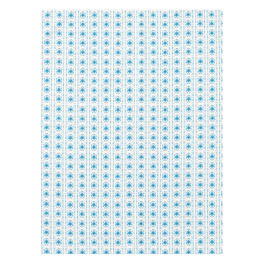 Mediterraan stijlblauw en eurocru-patroonafdrukken tafelkleed (Voorkant)
