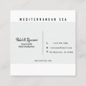 Mediterraan strand moderne fotografie vierkante visitekaartje (Achterkant)