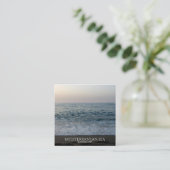 Mediterraan strand moderne fotografie vierkante visitekaartje (Staand voorkant)