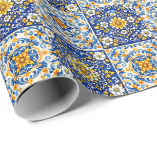 Mediterraan tegel feest Wrap Cadeaupapier