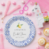 Mediterraan Tegel Lemon Bruidsmeesterschap Papiere Papieren Bordje (Feest)