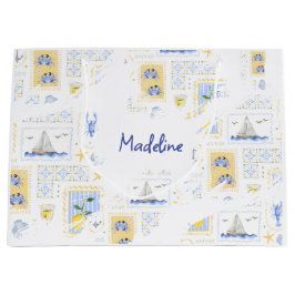 Mediterraan Tegel Lemon Kust Monogram Naam Groot Cadeauzakje