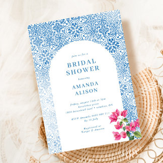 mediterraan tegel patroon-Vrijgezellenfeest Kaart