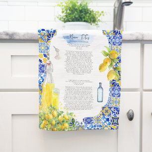 Mediterraan Tegel   Waterverf Limoncello Recept Theedoek