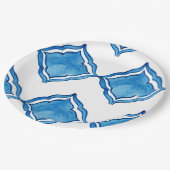 Mediterraan tegelblauw bord rond (Gekanteld)