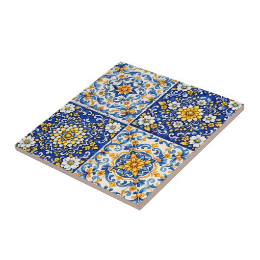 Mediterraan Tegelbloei Tegeltje (Zijkant)