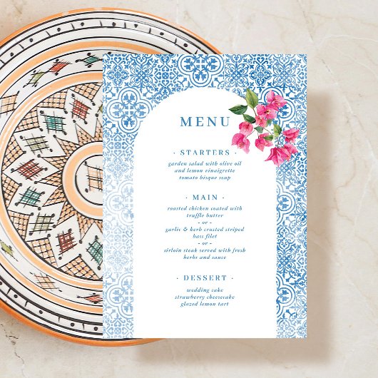 Mediterraan tegelpatroon menu