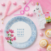 Mediterraan tegelpatroon papieren bordje (Feest)