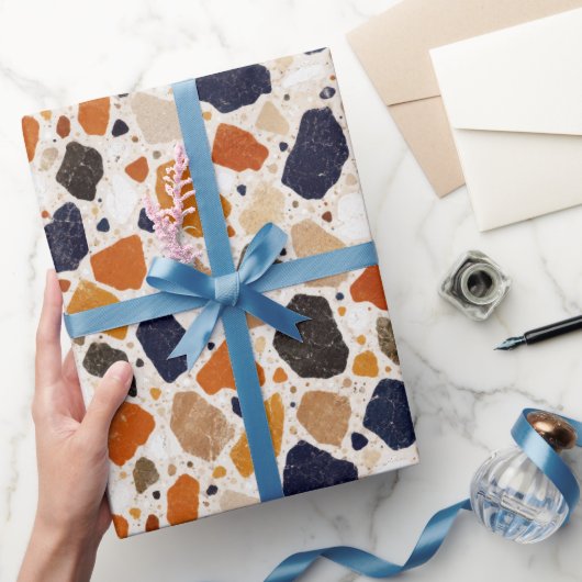 Mediterraan Terrazzo Abstract Ontwerp Cadeaupapier (Geschenken)