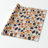 Mediterraan Terrazzo Abstract Ontwerp Cadeaupapier (Uitgerold)