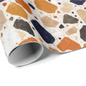 Mediterraan Terrazzo Abstract Ontwerp Cadeaupapier (Rol Hoek)
