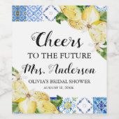 mediterraan toekomstig mevrouw Vrijgezellenfeest-w Wijn Etiket (Enkel label)