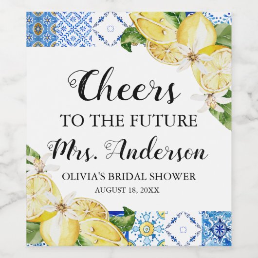 mediterraan toekomstig mevrouw Vrijgezellenfeest-w Wijn Etiket (Enkel label)