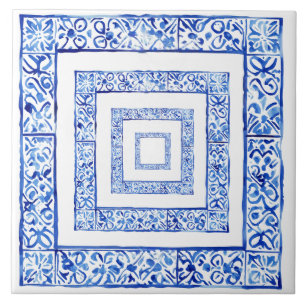 Mediterraan Toscaans Rustiek Geometrisch Tegeltje