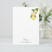 Mediterraan Toscaanse citroen douche Blank Dank u Bedankkaart (Staand voorkant)