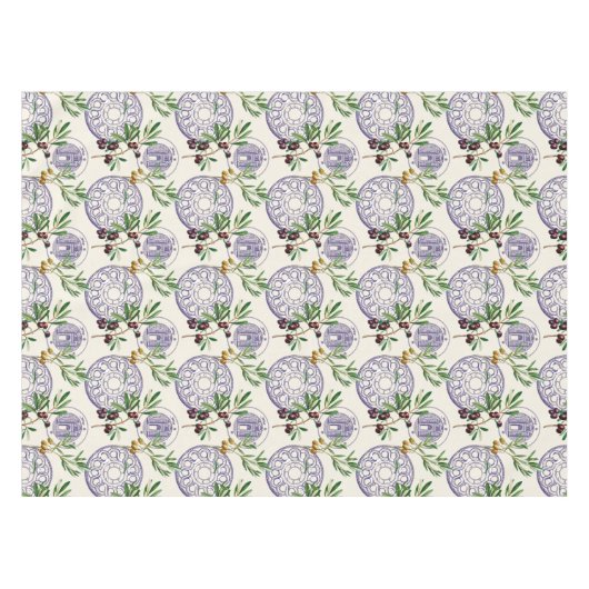 Mediterraan, Toscaanse stijl, oliepatroon Tafelkleed (Voorkant (Horizontaal))