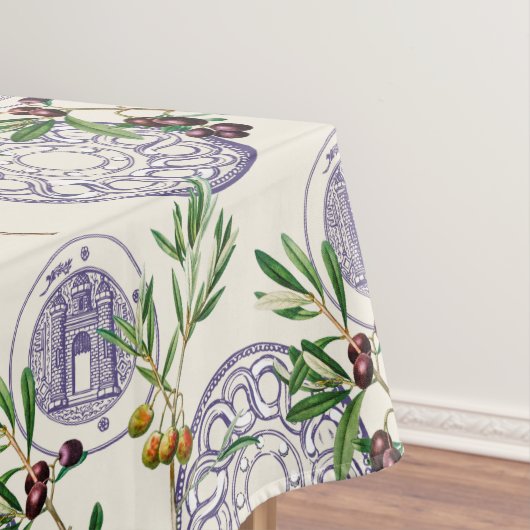 Mediterraan, Toscaanse stijl, oliepatroon Tafelkleed (Voorbeeld)