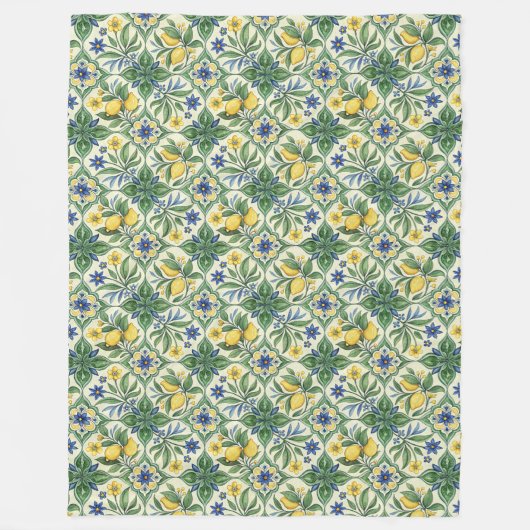 mediterraan traditioneel geometrisch ontwerp fleece deken (Voorkant)