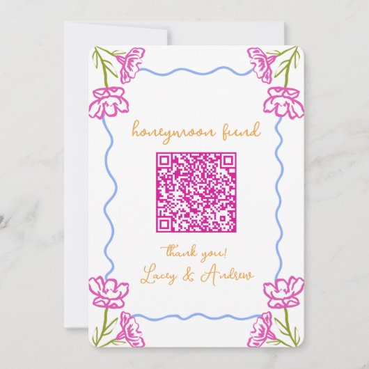 Mediterraan Tropisch Honeymoon Fonds QR Code Kaart (Voorkant)