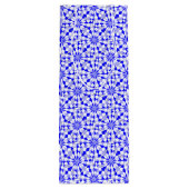 Mediterraan Twee Tone Blauw Geometrisch Patroon Wijn Cadeautas (Achterkant)