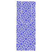 Mediterraan Twee Tone Blauw Geometrisch Patroon Wijn Cadeautas (Voorkant)