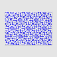 Mediterraan, tweetonblauw, geometrisch patroon